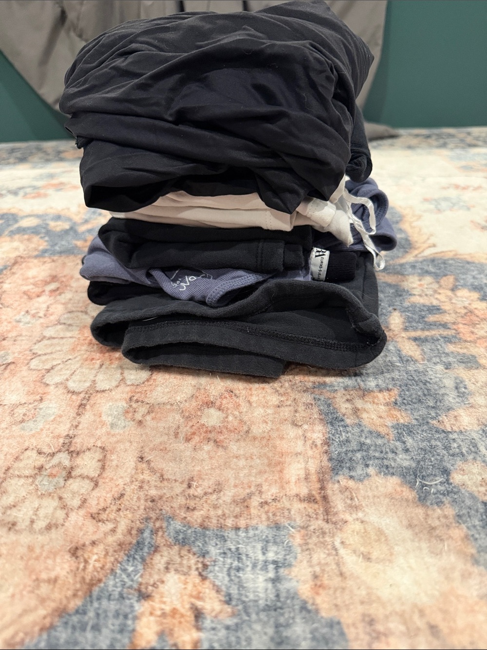 Stacked Black & Navy Tops - Casual Layering Set